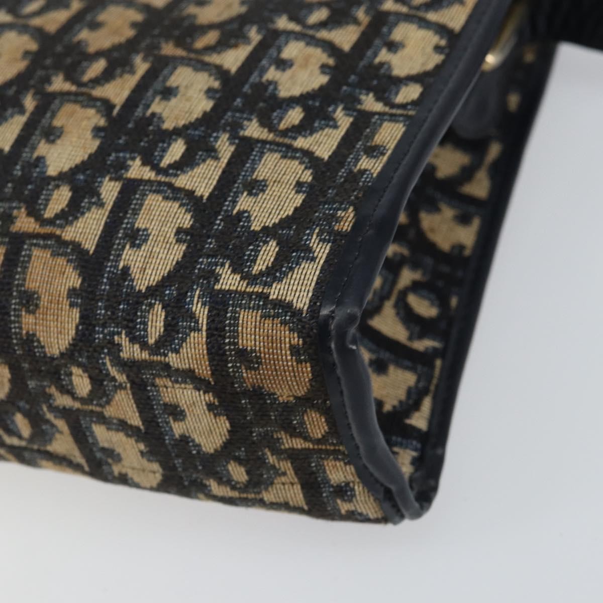 Christian Dior Vintage Trotter Shoulder Bag Canvas Navy Canvas Shoulder Bag Bag (Pre-Owned)