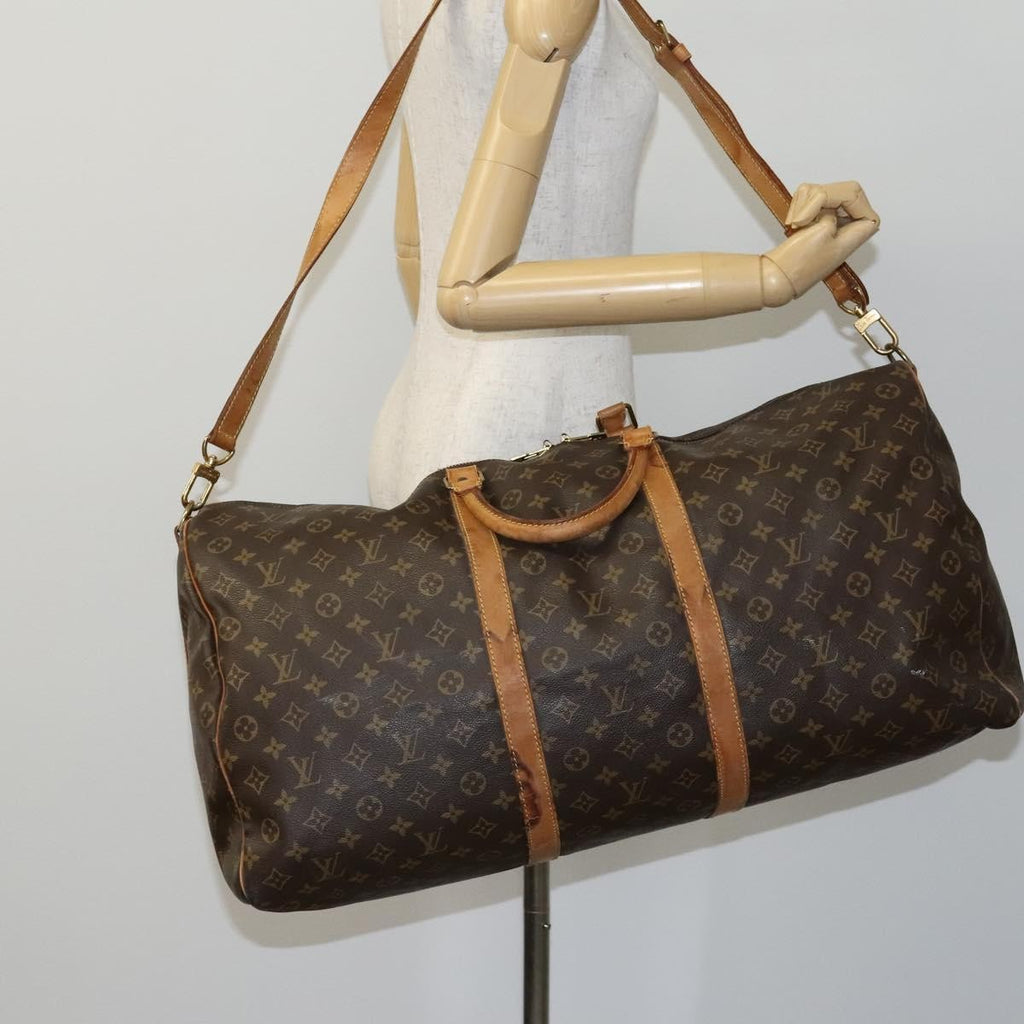 Louis Vuitton Keepall Bandouliere Bag Monogram Canvas Brown Canvas Travel Bag