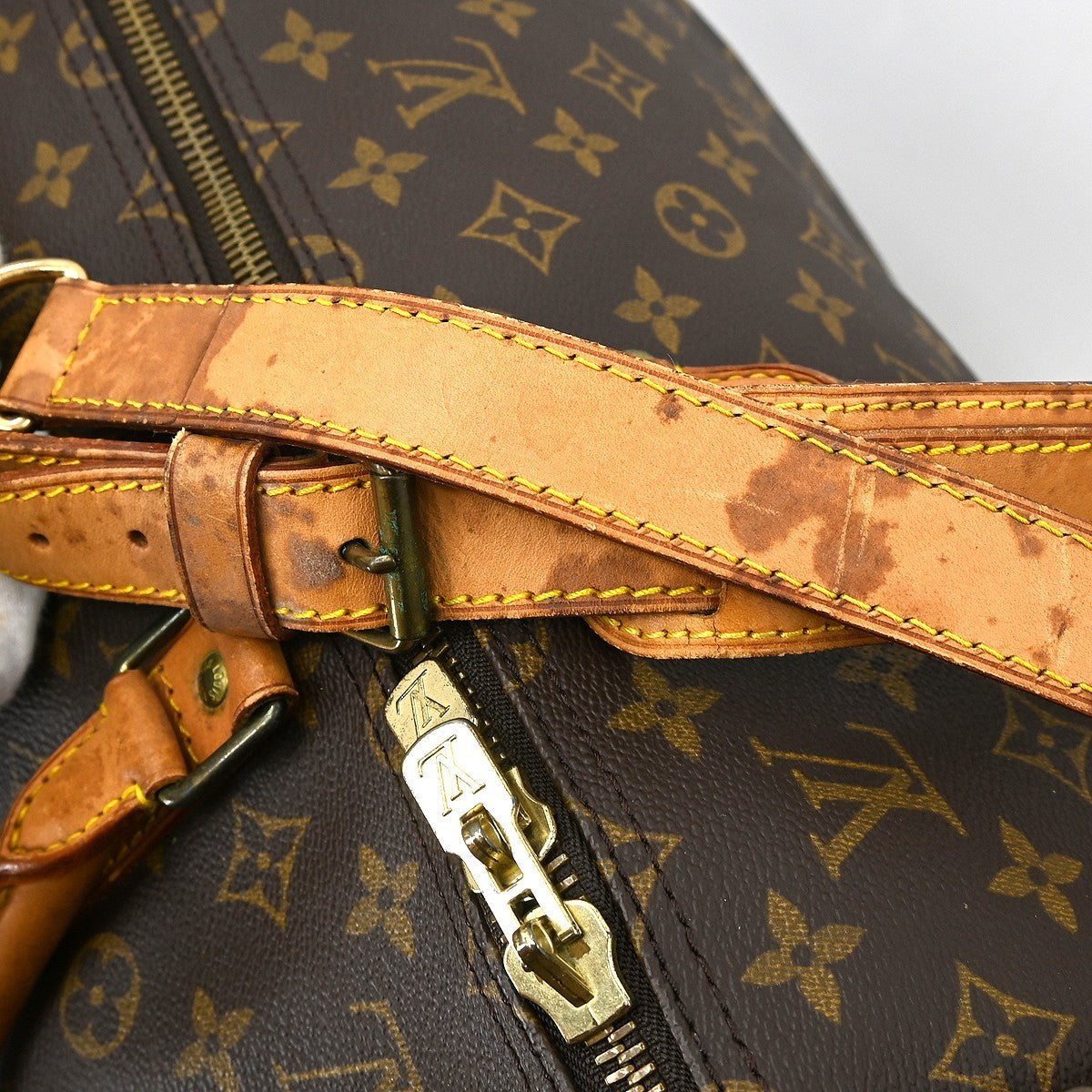 Louis Vuitton Keepall Bandouliere Bag Monogram Canvas Brown Canvas Travel Bag