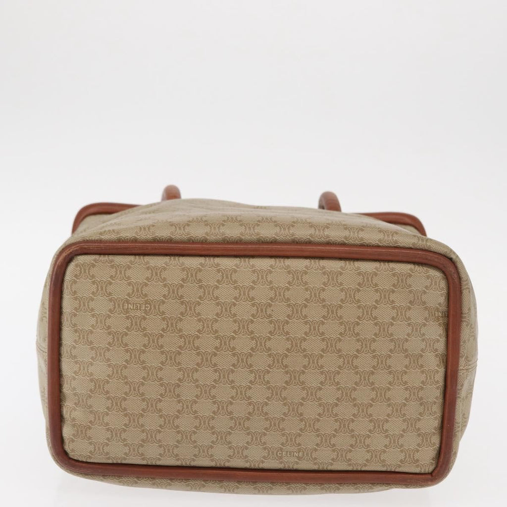 Celine Vintage Macadam Handbag Canvas And Leather Beige Canvas Handbag