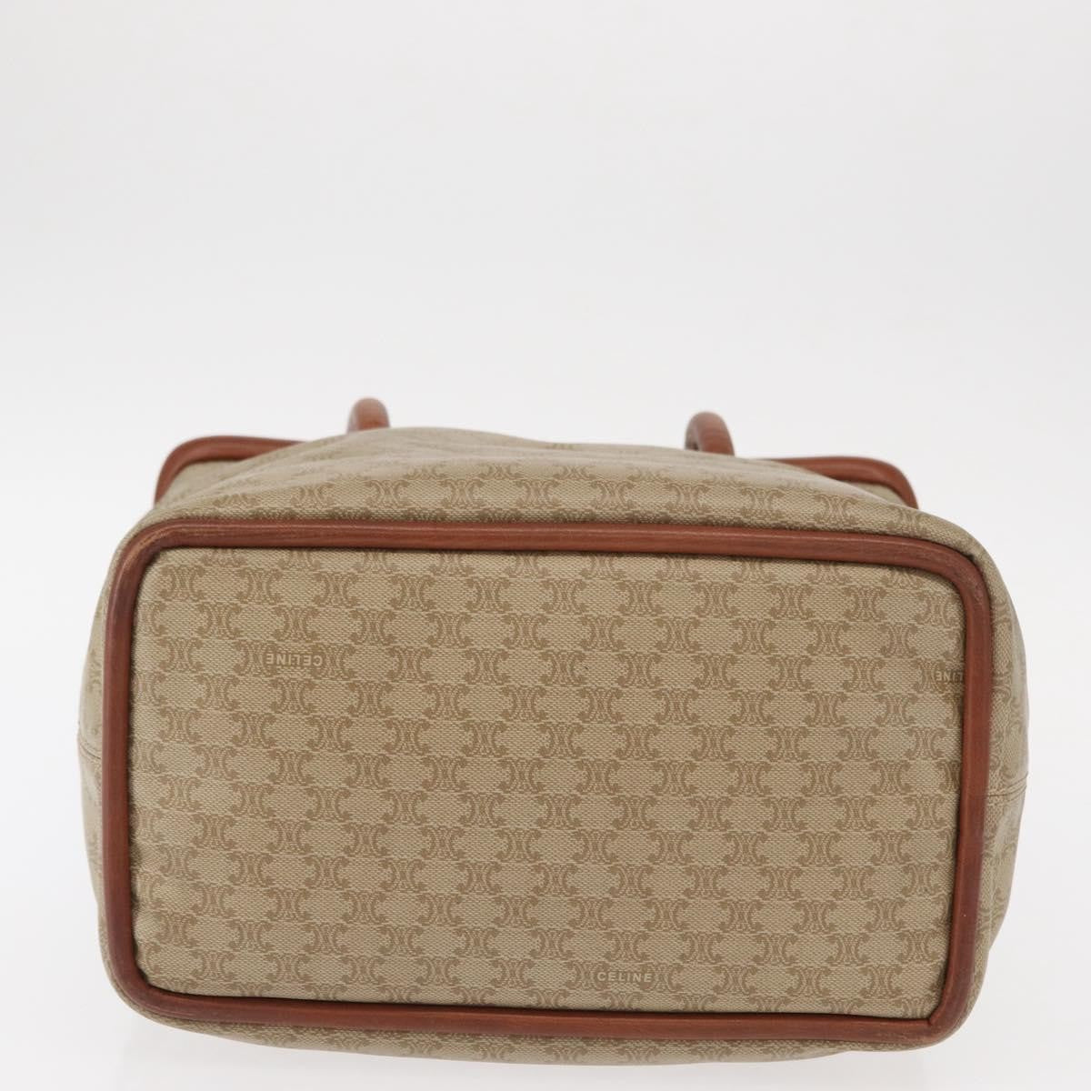 Celine Vintage Macadam Handbag Canvas And Leather Beige Canvas Handbag