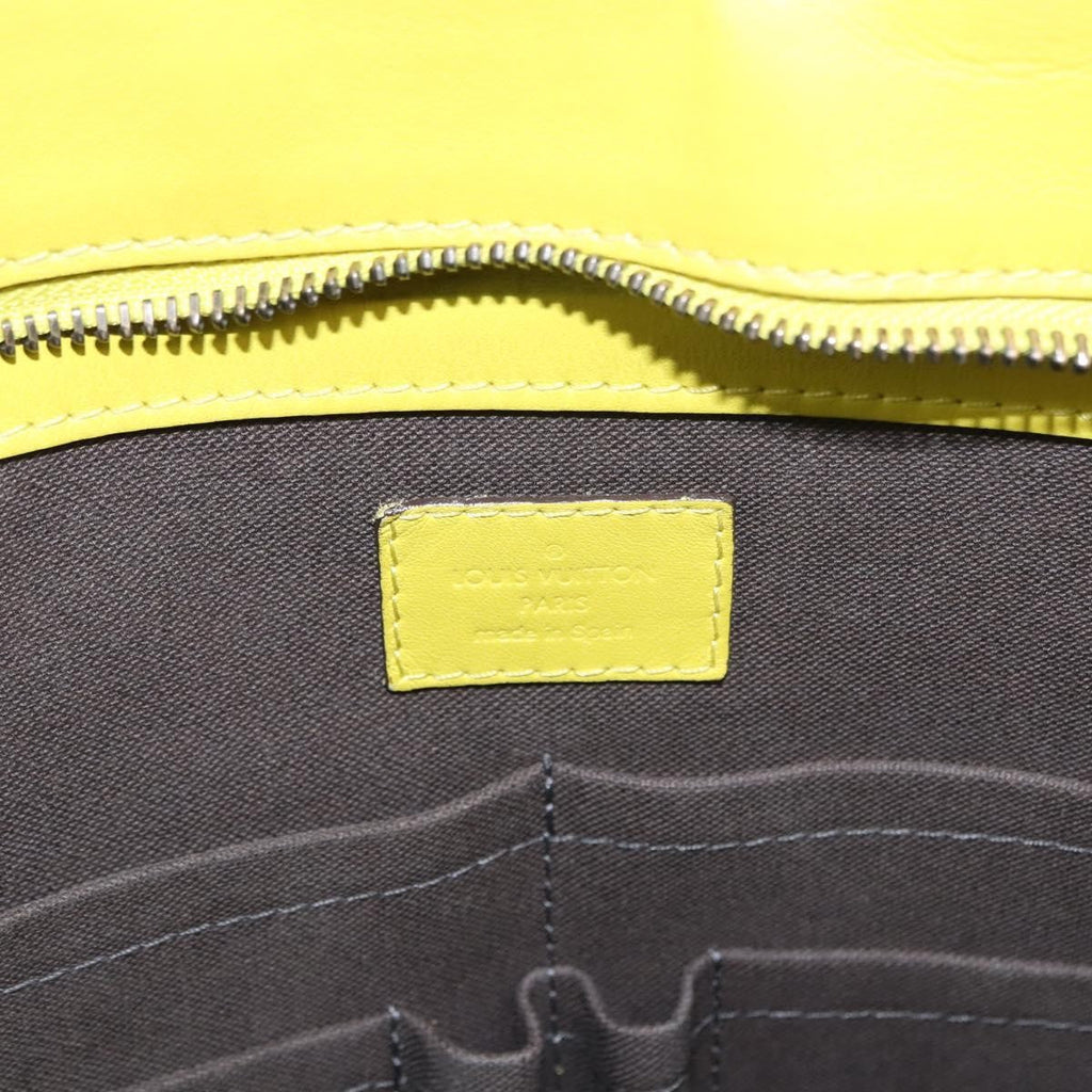 Louis Vuitton Tadao Handbag Damier Infini Leather Yellow Leather Handbag