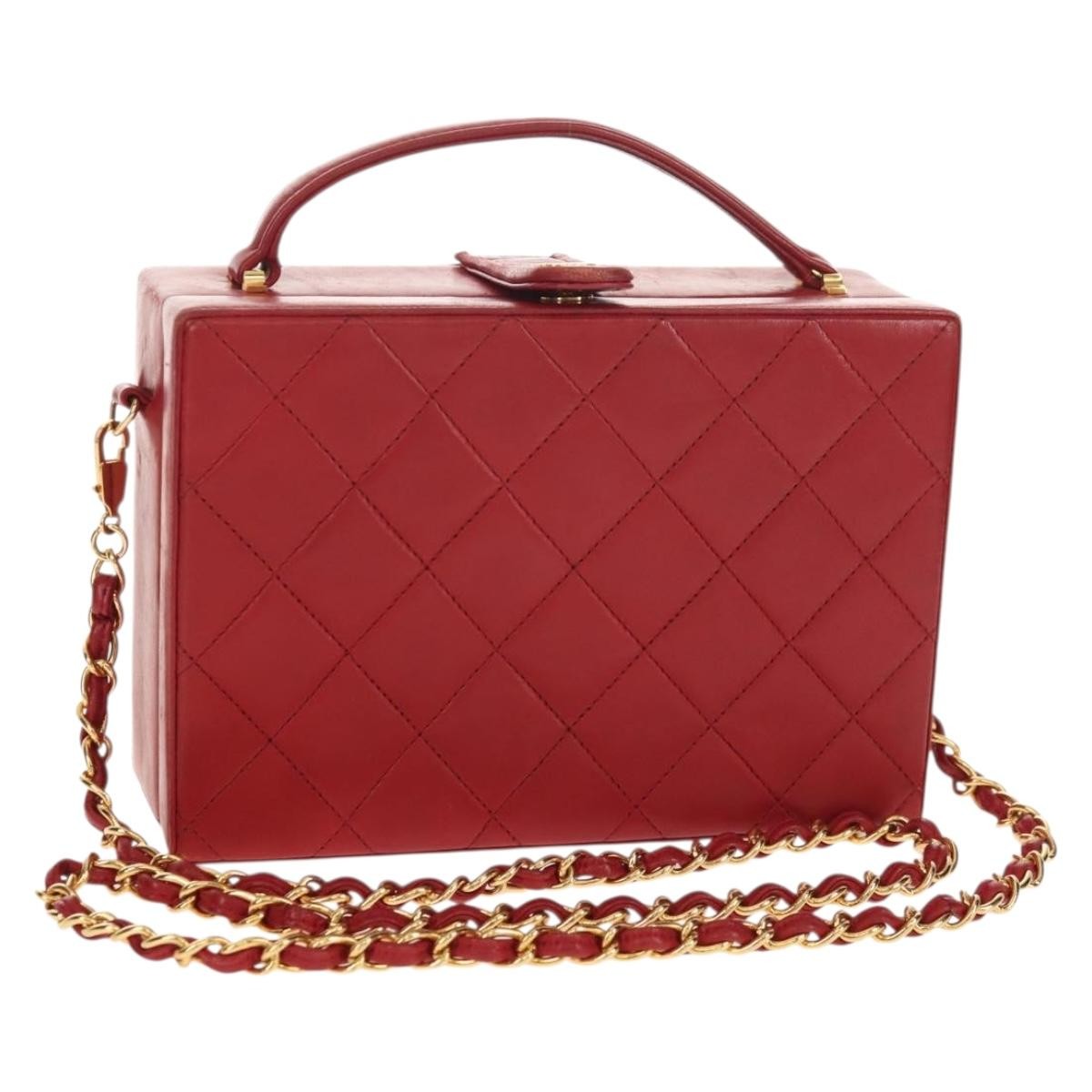 Chanel Matelasse Chain Shoulder Bag Leather Red Leather Shoulder Bag Bag