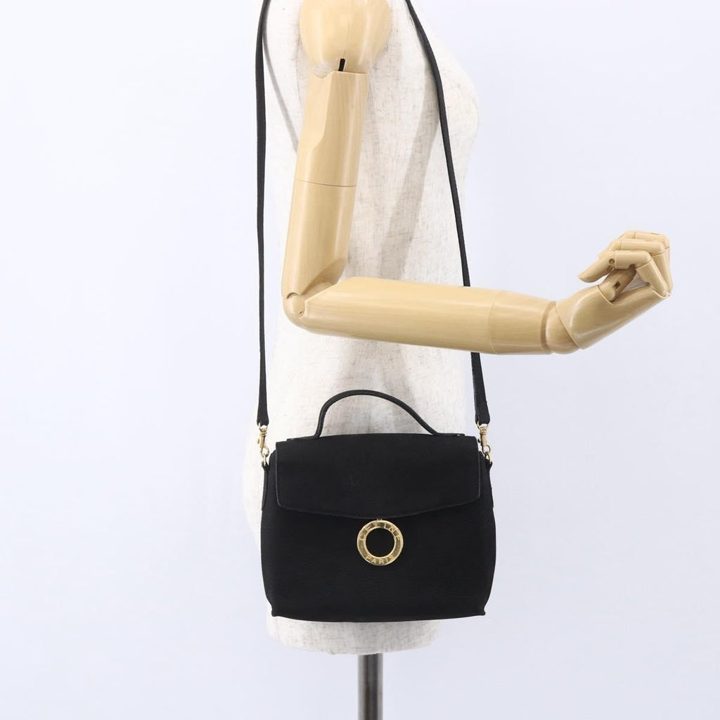 Celine Circle Logo Shoulder Bag Leather Black Leather Shoulder Bag Bag