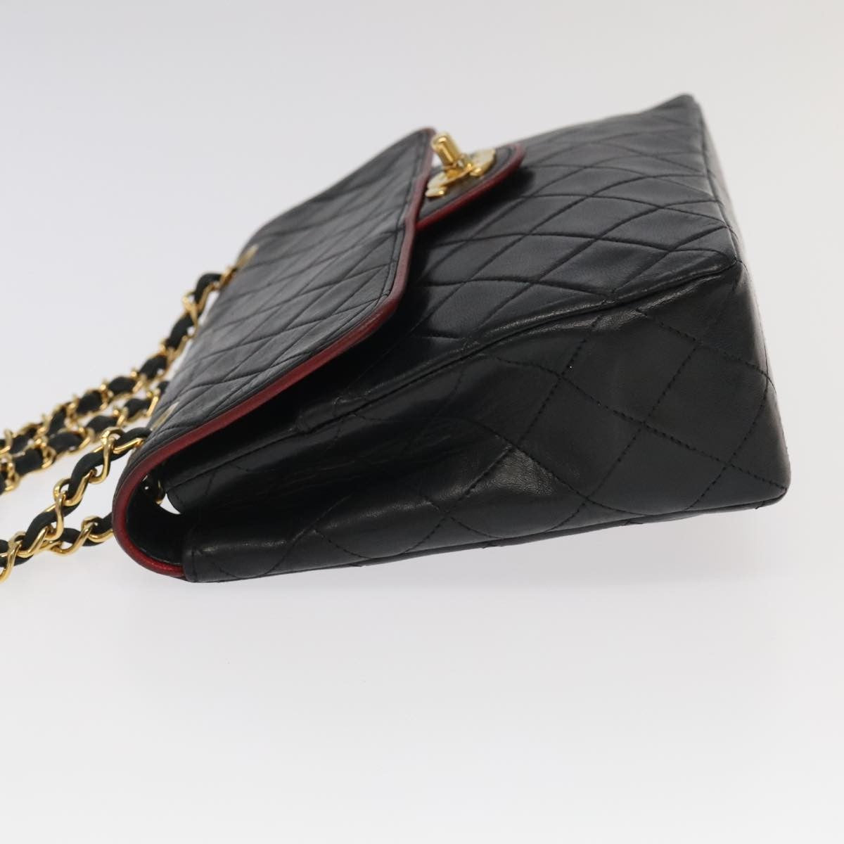Chanel Flap Shoulder Bag Leather Black Leather Handbag