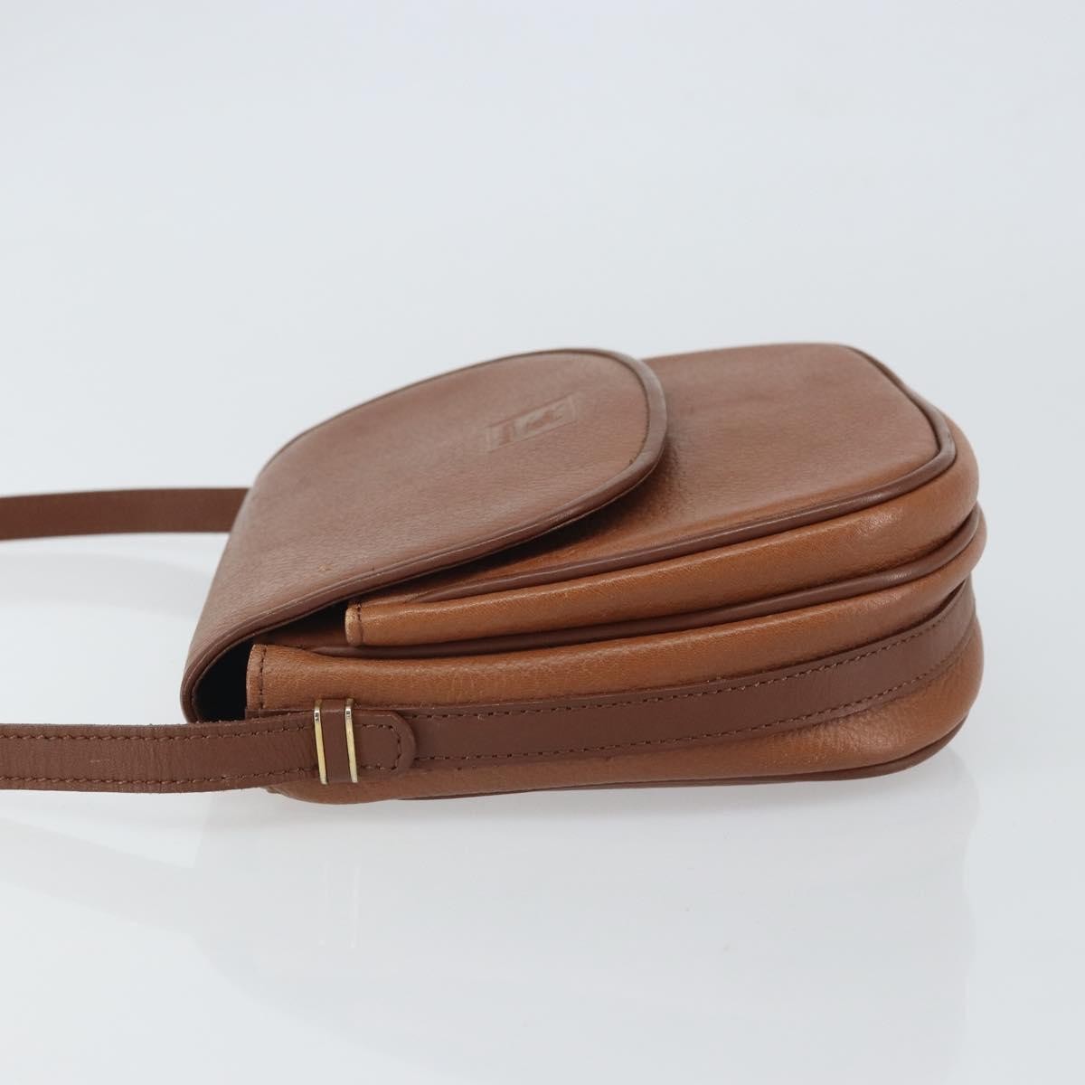 Burberry Vintage Flap Crossbody Bag Leather Brown Leather Shoulder Bag