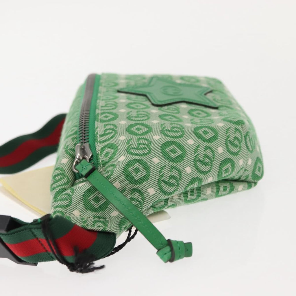 Gucci Waist Pouch Belt Bag Gg Canvas Green Canvas Clutche & Pouche Bag (Pre-Owned)