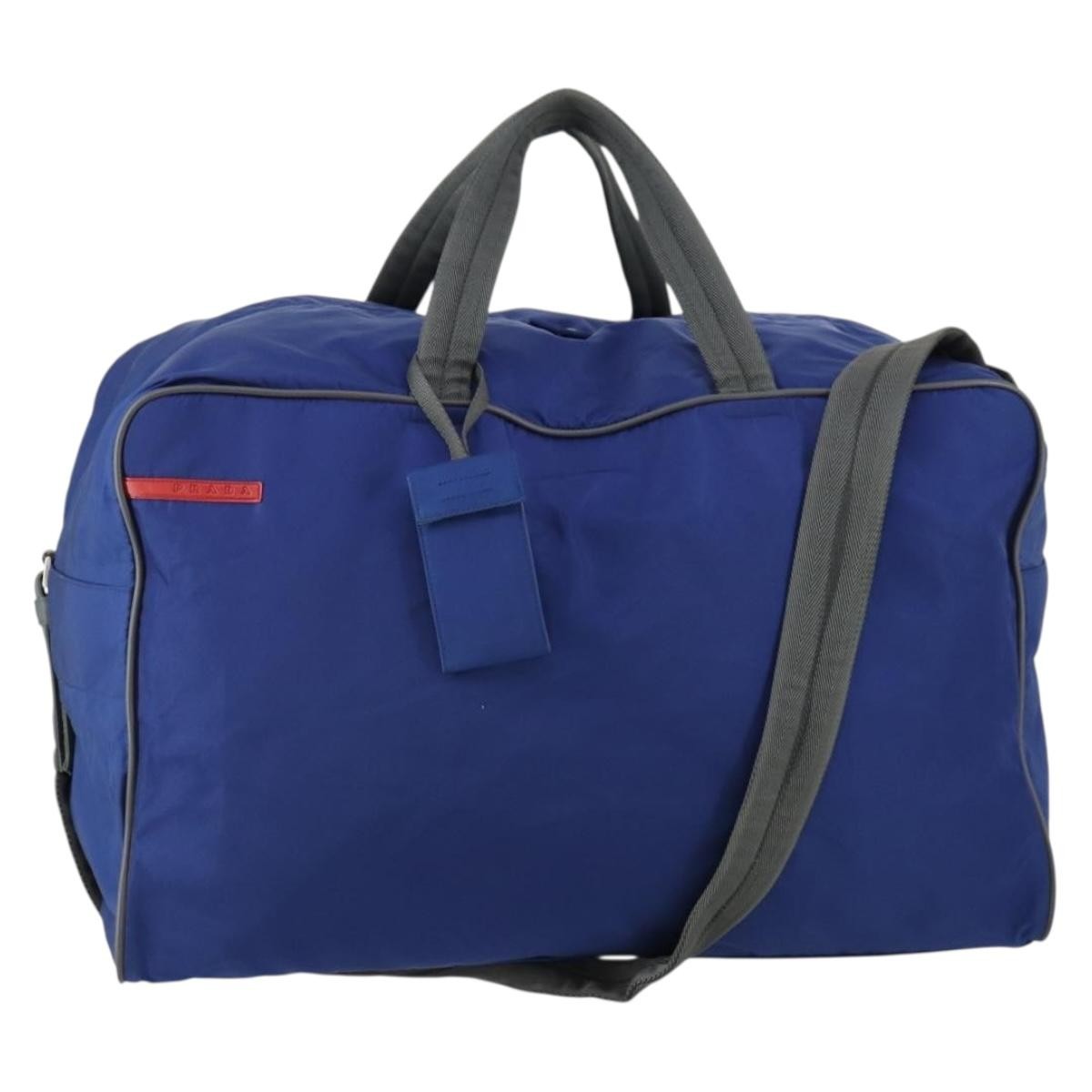 Prada Convertible Weekender Bag Tessuto Blue Nylon Travel Bag Bag