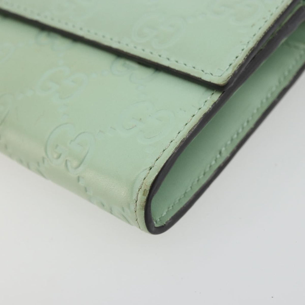 Gucci Guccissima Wallet Motif Gg Green Leather Wallets Accessory (Pre-Owned)