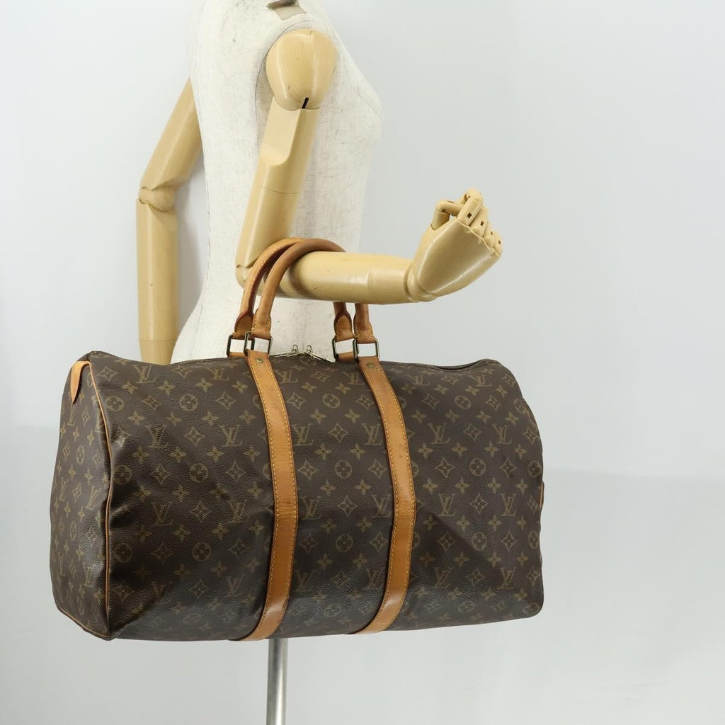Louis Vuitton Keepall Bag Monogram Canvas Brown Canvas Travel Bag