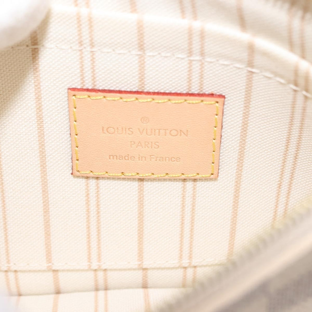 Louis Vuitton Neverfull Pochette Damier White Canvas Clutche & Pouche Bag