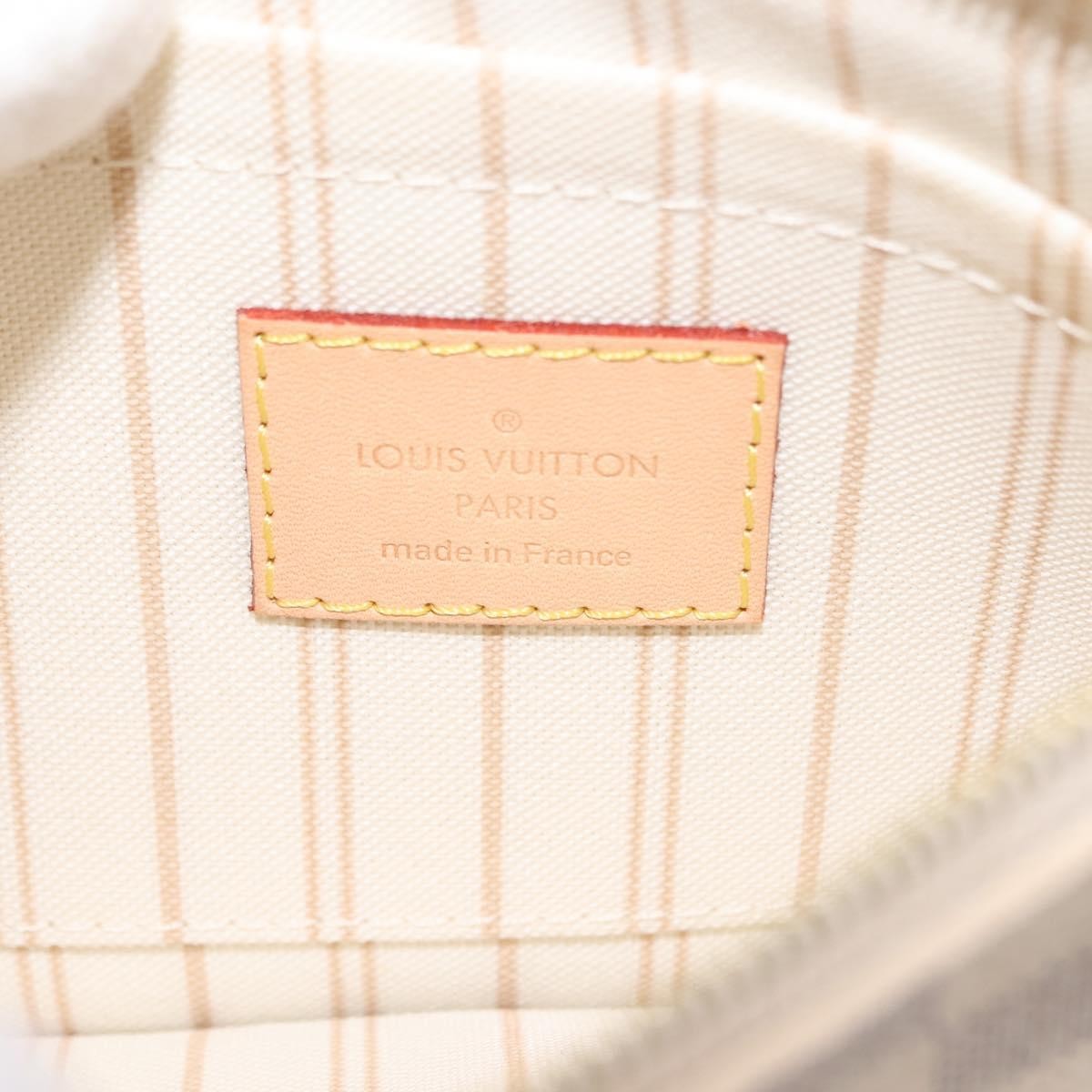 Louis Vuitton Neverfull Pochette Damier White Canvas Clutche & Pouche Bag