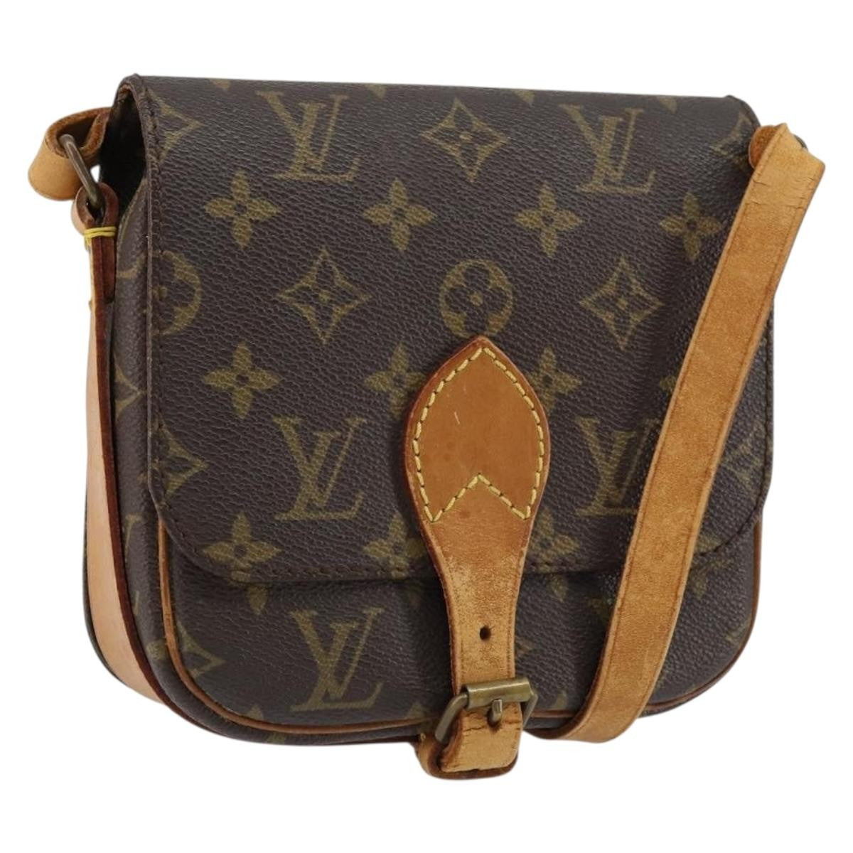Louis Vuitton Cartouchiere Handbag Monogram Canvas Brown Canvas Shoulder Bag
