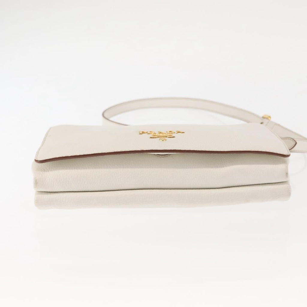 Prada Flap Crossbody Bag Vitello Daino White Leather Shoulder Bag Bag
