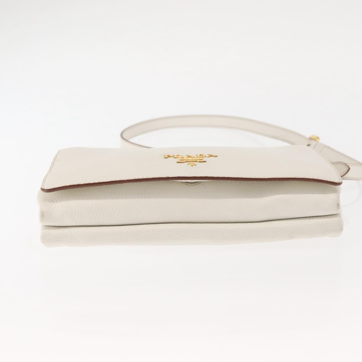 Prada Flap Crossbody Bag Vitello Daino White Leather Shoulder Bag Bag