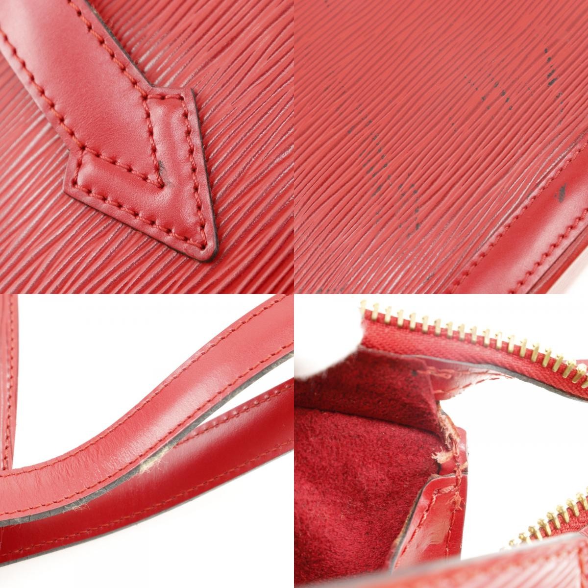 Louis Vuitton Saint Jacques Handbag Epi Leather Red Leather Shoulder Bag