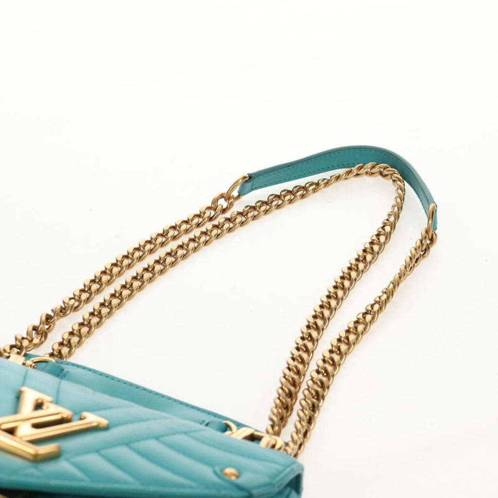 Louis Vuitton New Wave Chain Bag Quilted Leather Blue Leather Shoulder Bag