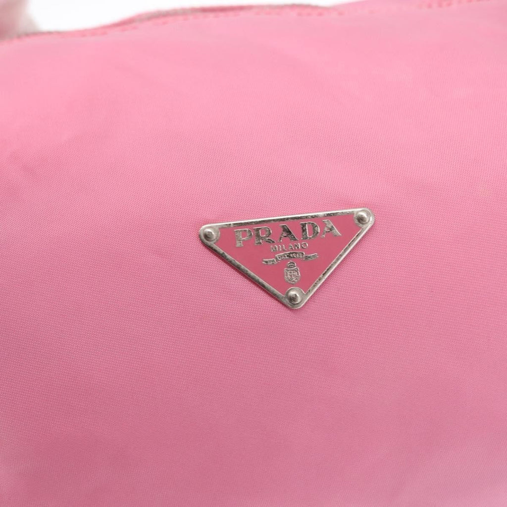Prada Side Pocket Convertible Duffle Bag Tessuto Pink Nylon Handbag