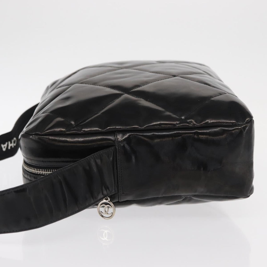 Chanel Vintage Shoulder Bag Enamel Black Patent_Leather Shoulder Bag Bag