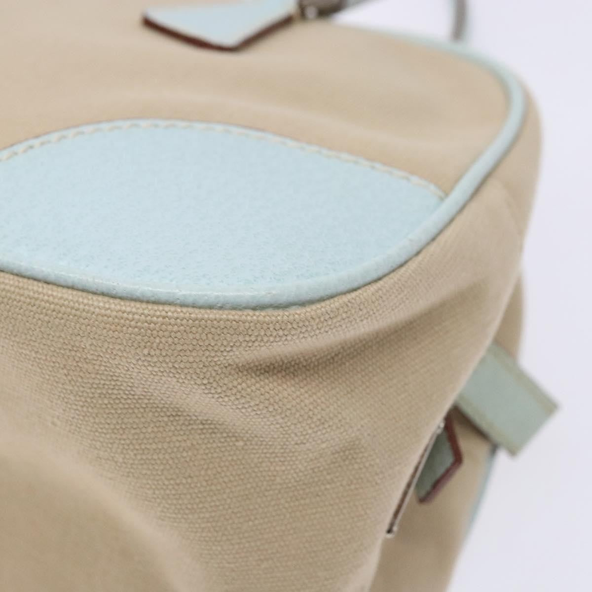 Prada Bauletto Bag Canvas With Leather Beige Canvas Bag