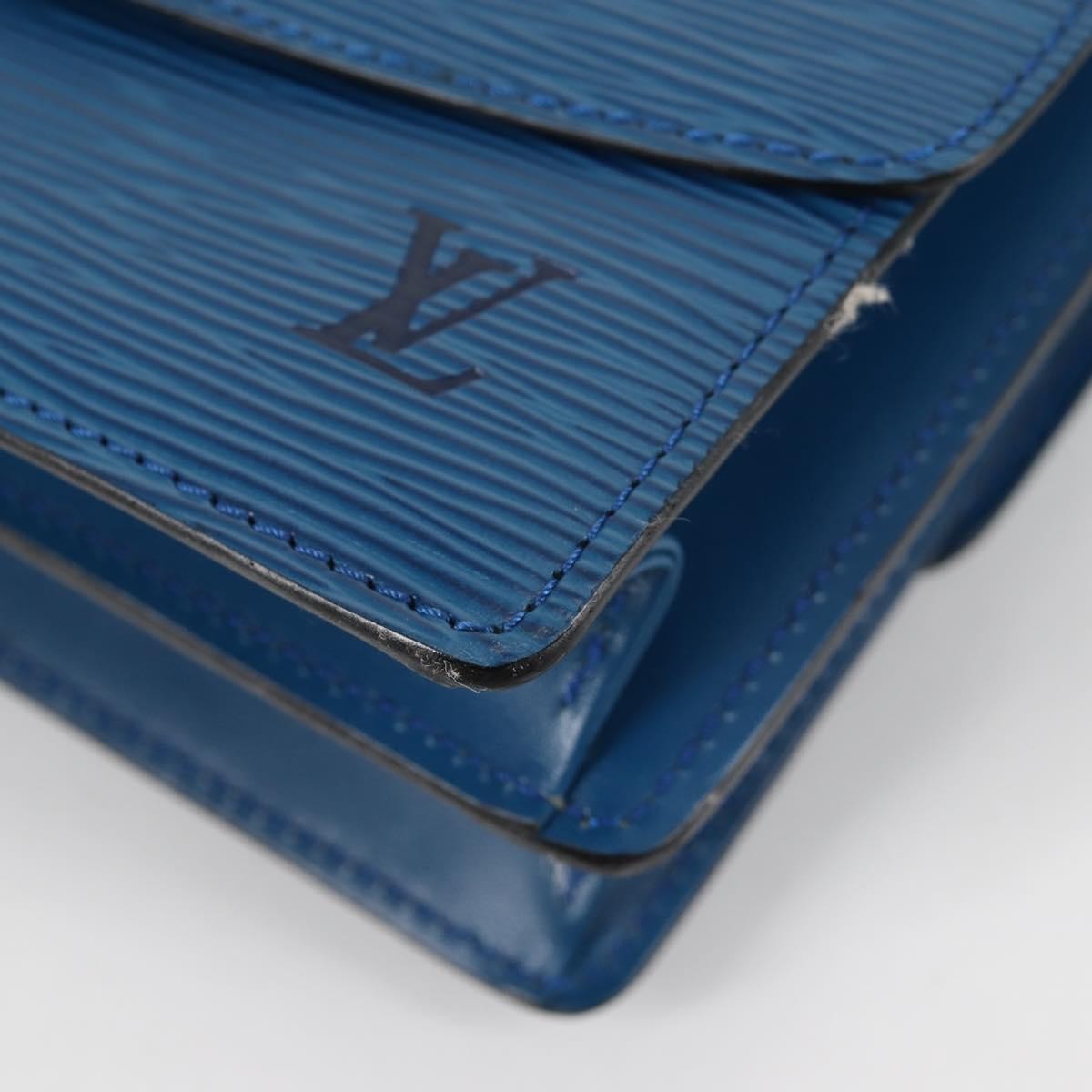 Louis Vuitton Grenelle Shoulder Bag Epi Leather Blue Leather Shoulder Bag