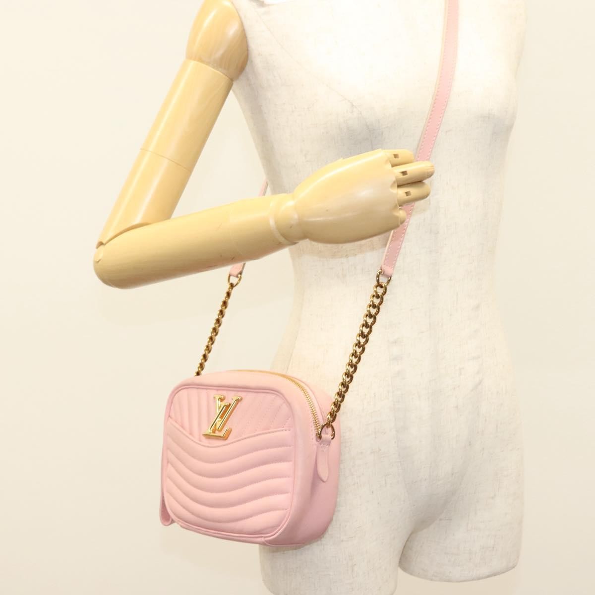 Louis Vuitton New Wave Camera Bag Quilted Leather Pink Leather Bag