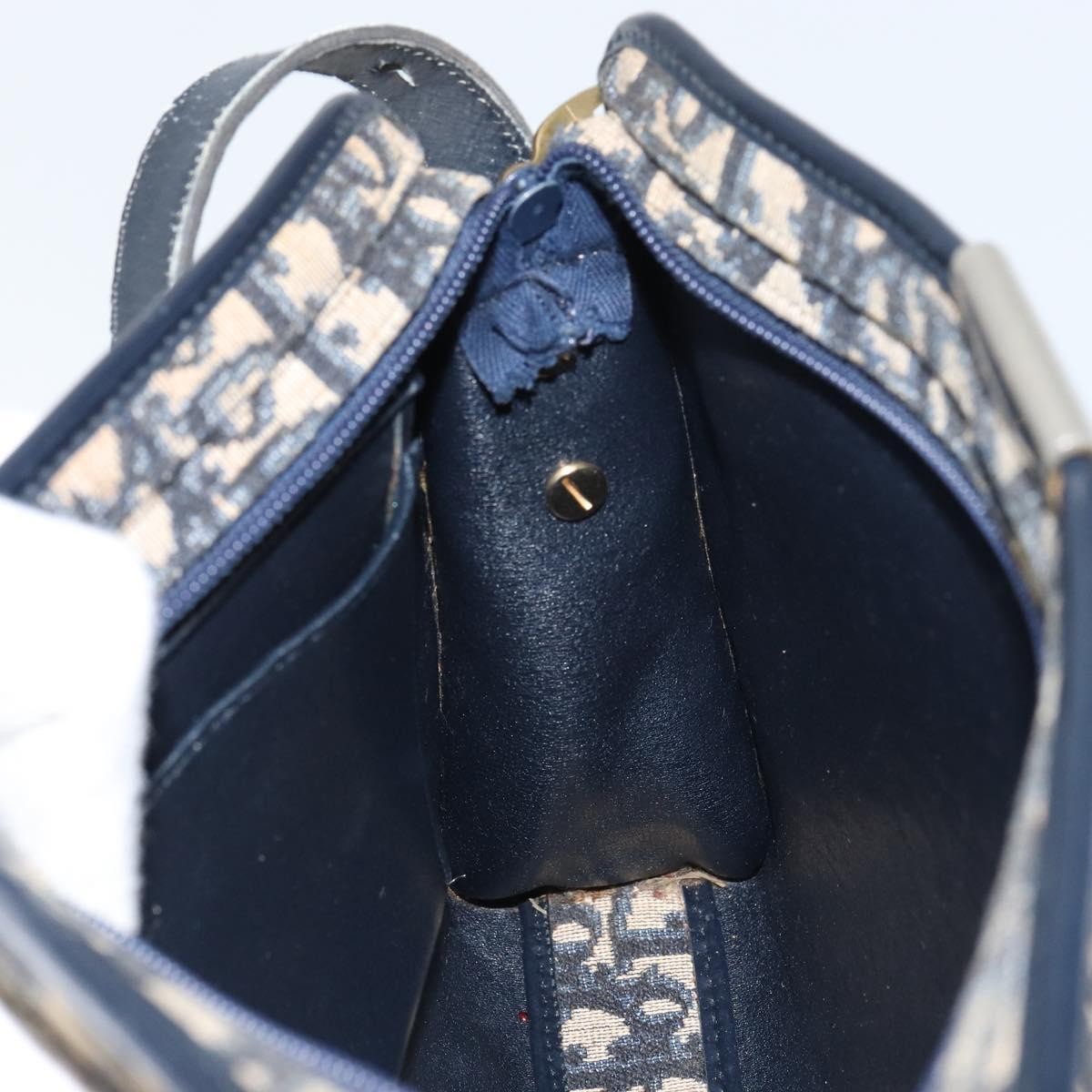Christian Dior Vintage Trotter Shoulder Bag Canvas Navy Canvas Shoulder Bag Bag (Pre-Owned)