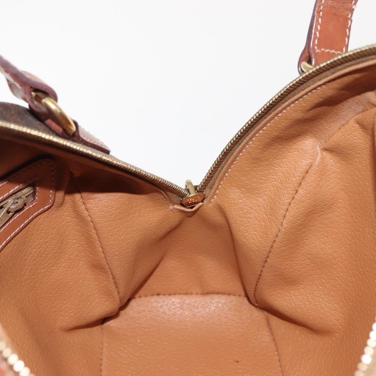 Celine Vintage Macadam Handbag Canvas And Leather Brown Canvas Handbag