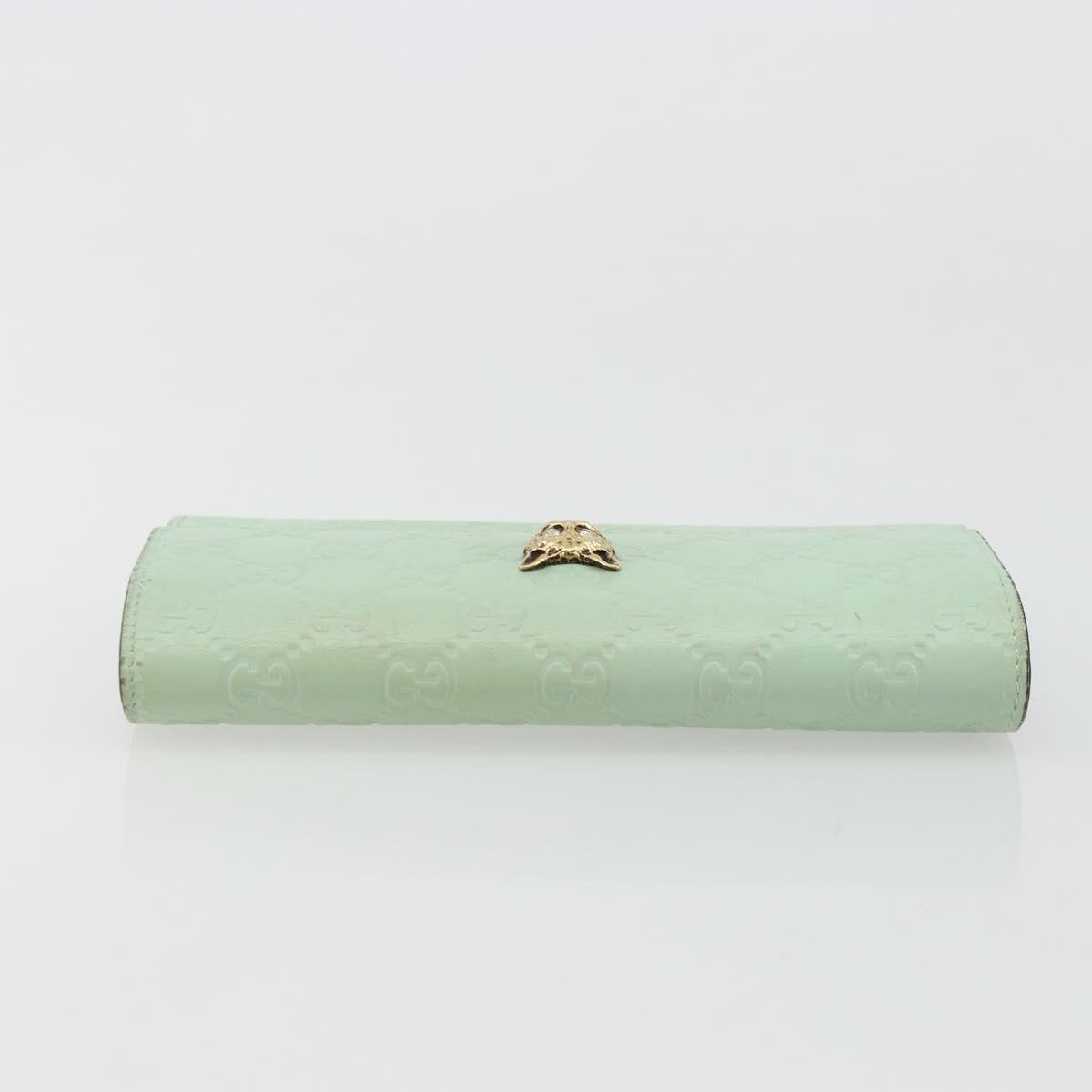 Gucci Guccissima Wallet Motif Gg Green Leather Wallets Accessory (Pre-Owned)