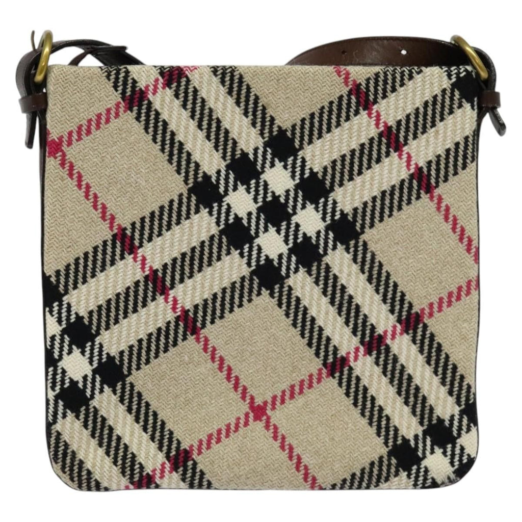 Burberry Nova Check Shoulder Bag Canvas Beige Canvas Shoulder Bag
