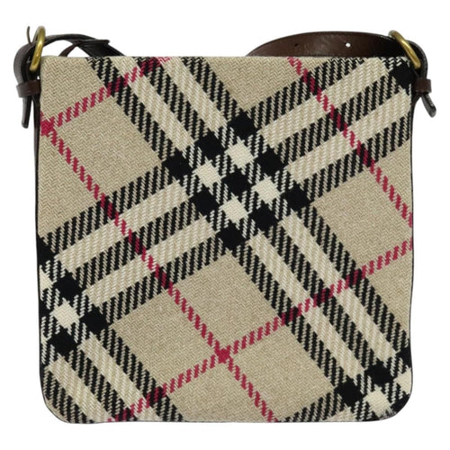Burberry Nova Check Shoulder Bag Canvas Beige Canvas Shoulder Bag