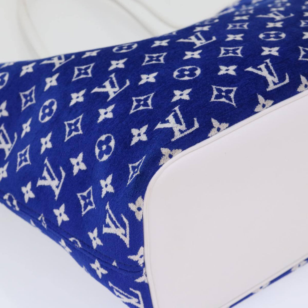 Louis Vuitton Neverfull Nm Tote Lv Match Monogram Jacquard Velvet Blue Velvet Tote Bag
