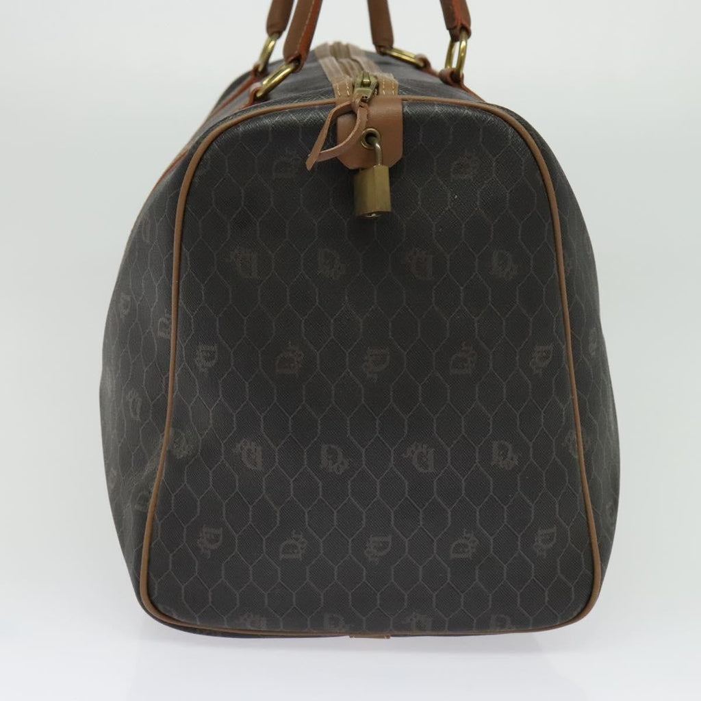Christian Dior Vintage Honeycomb Handbag Canvas Leather Black Canvas Bag (Pre-Owned)