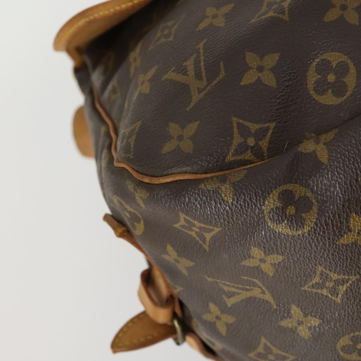 Louis Vuitton Saumur Handbag Monogram Canvas Brown Canvas Shoulder Bag