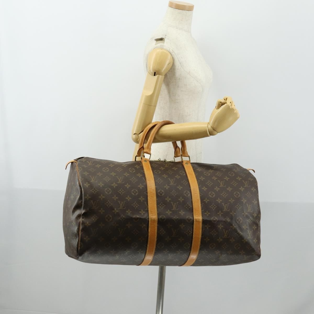 Louis Vuitton Keepall Bag Monogram Canvas Brown Canvas Travel Bag