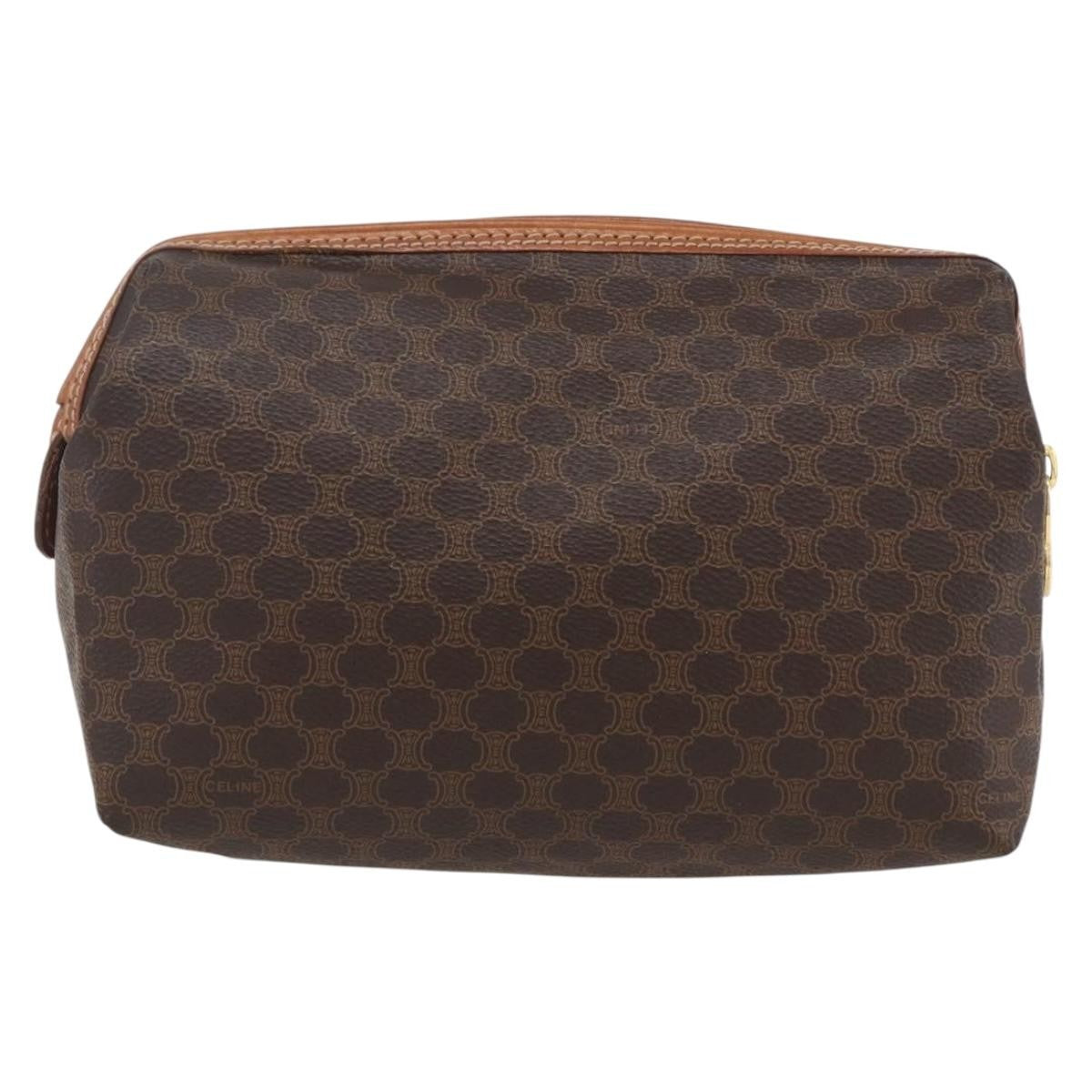 Celine Macadam Pochette Canvas And Leather Brown Canvas Clutche & Pouche Bag