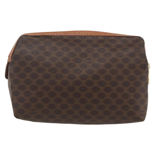 Celine Macadam Pochette Canvas And Leather Brown Canvas Clutche & Pouche Bag
