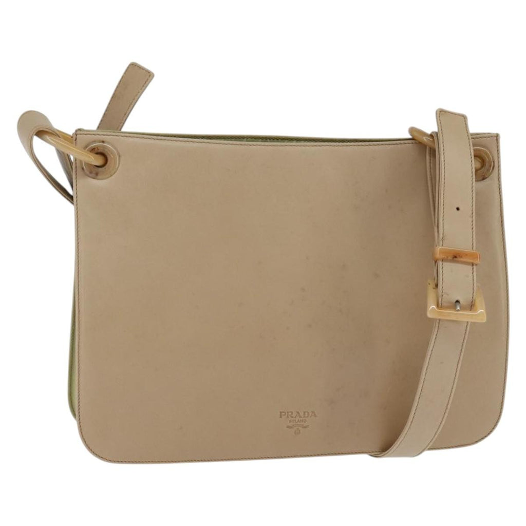 Prada Vintage Shoulder Bag Leather Beige Leather Shoulder Bag Bag