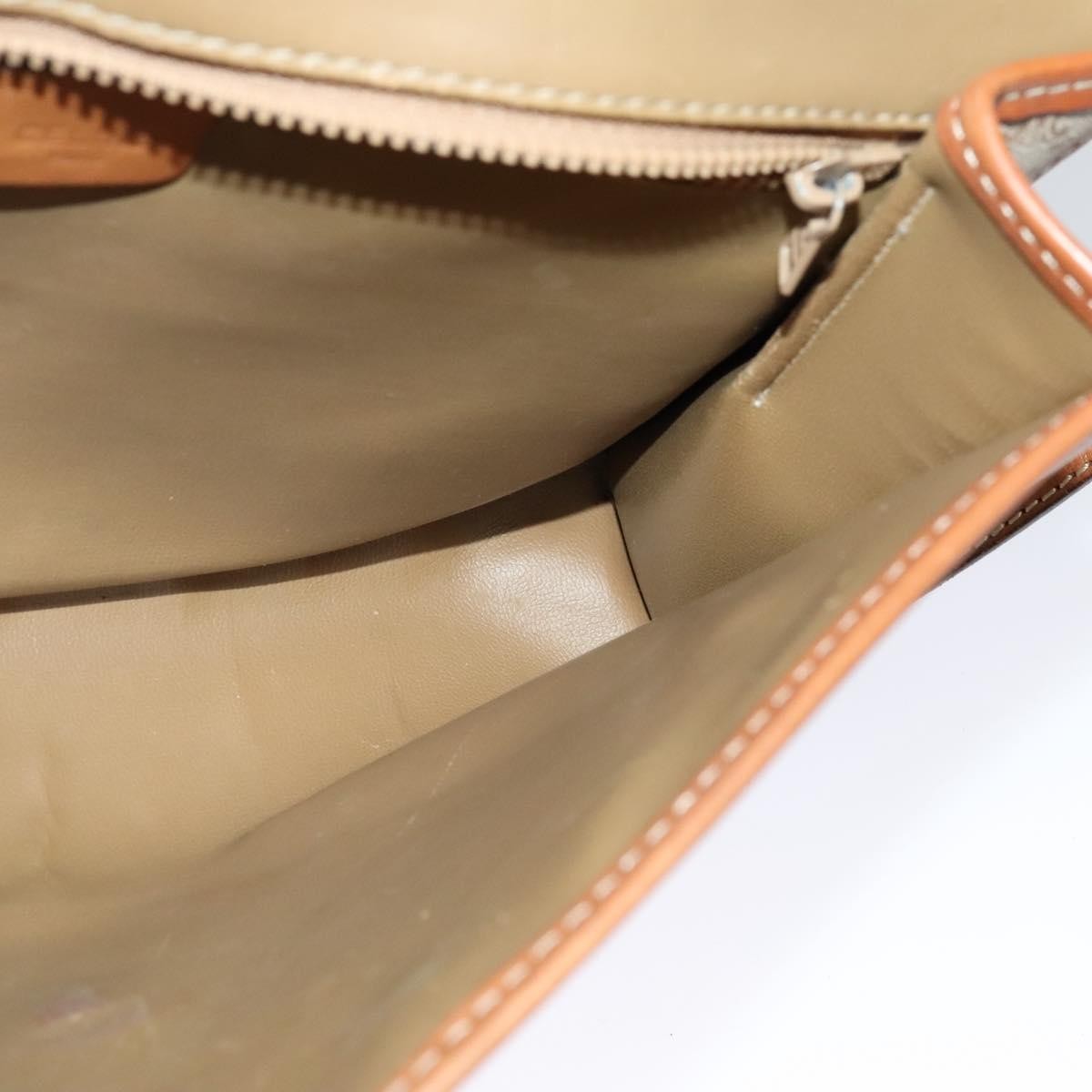 Celine Vintage Macadam Shoulder Bag Canvas And Leather Beige Canvas Bag