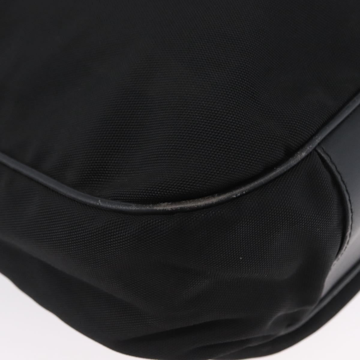 Gucci Vintage Bamboo Handle Bag Nylon Black Nylon Handbag (Pre-Owned)