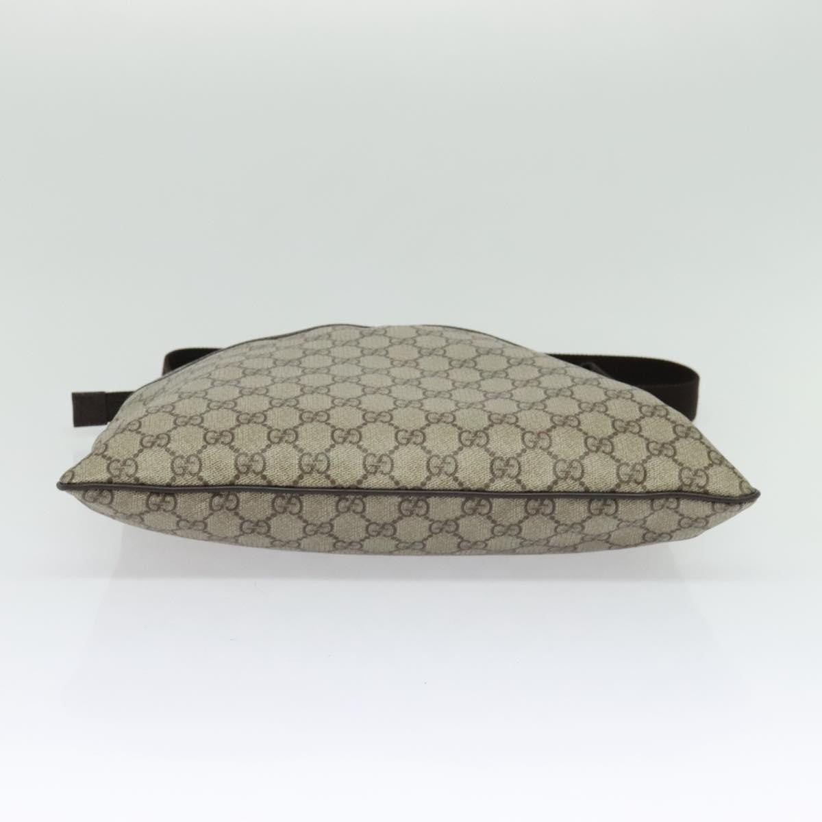Gucci Zip Top Messenger Bag Gg Coated Canvas Beige Canvas Shoulder Bag Bag (Pre-Owned)