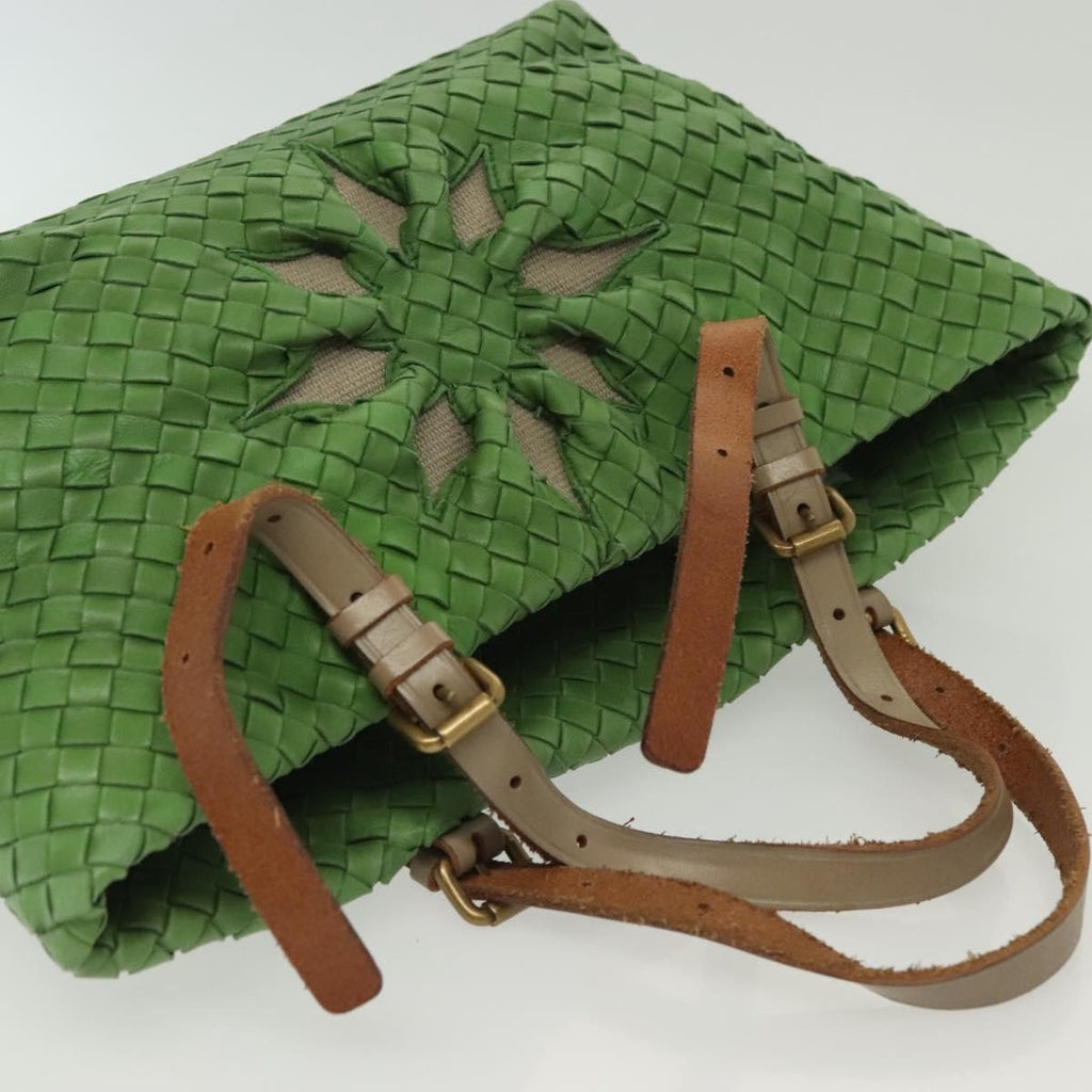 Bottega Veneta Intrecciato Leather Green Leather Handbag