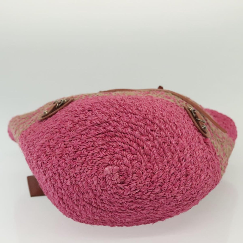 Balenciaga Panier Basket Tote Woven Raffia Pink Wood Tote Bag