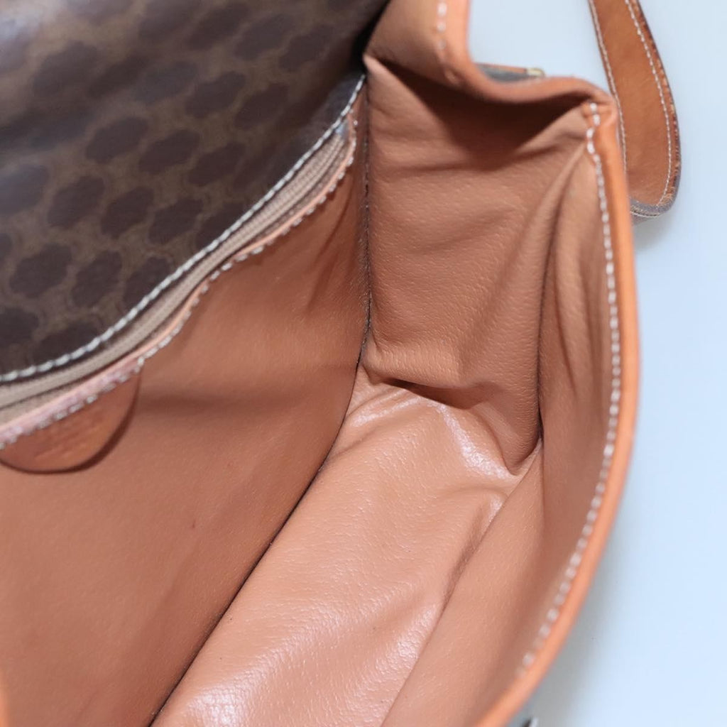 Celine Vintage Macadam Shoulder Bag Canvas And Leather Brown Canvas Shoulder Bag Bag