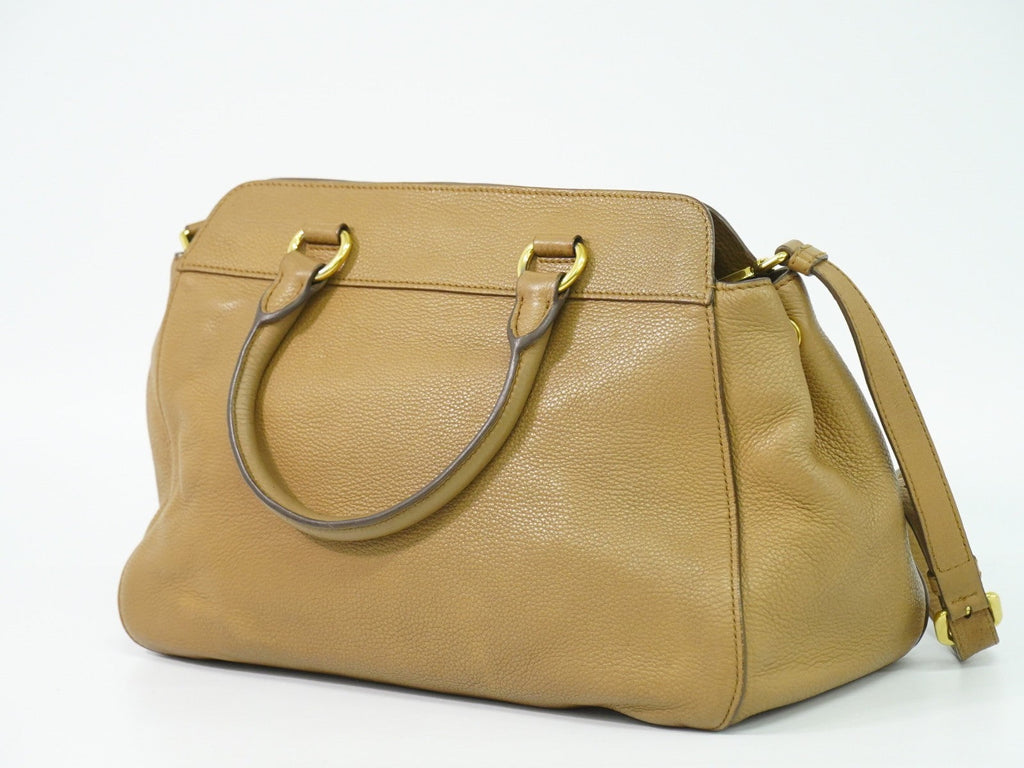 Prada Vintage Handbag Leather Beige Leather Handbag