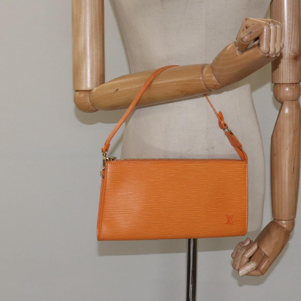 Louis Vuitton Pochette Accessoires Epi Leather Orange Leather Clutche & Pouche Bag