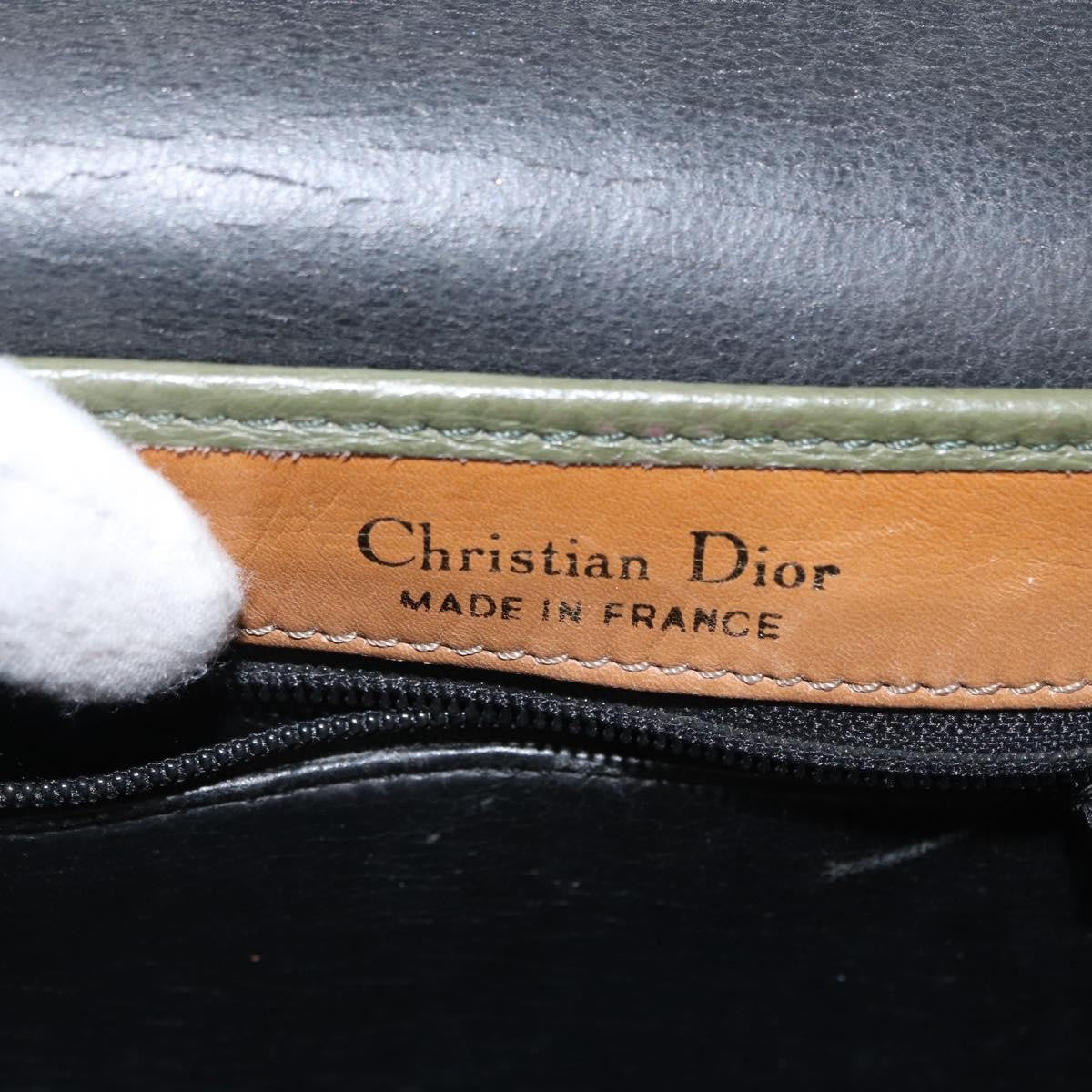 Christian Dior Vintage Shoulder Bag Leather Green Leather Shoulder Bag Bag (Pre-Owned)