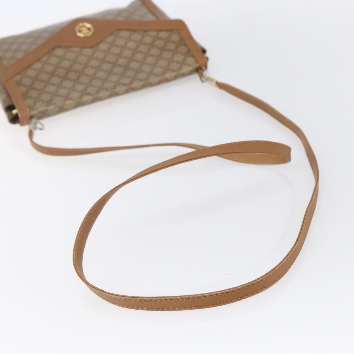 Celine Vintage Macadam Shoulder Bag Canvas And Leather Beige Canvas Shoulder Bag Bag