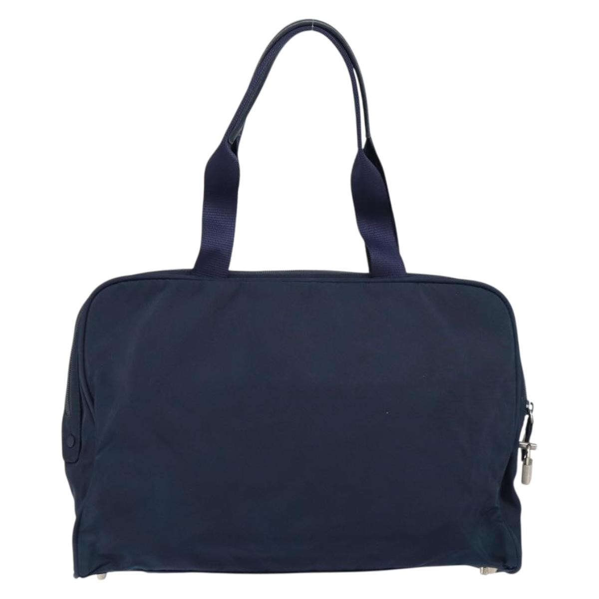 Prada Zip Around Tote Tessuto Navy Nylon Handbag