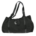 Fendi Belted Shoulder Bag Zucchino Canvas Black Canvas Handbag